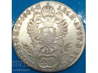 Αυστρία 20 Kreuzer 1804 G - Bala Mare Tilt Franz II R