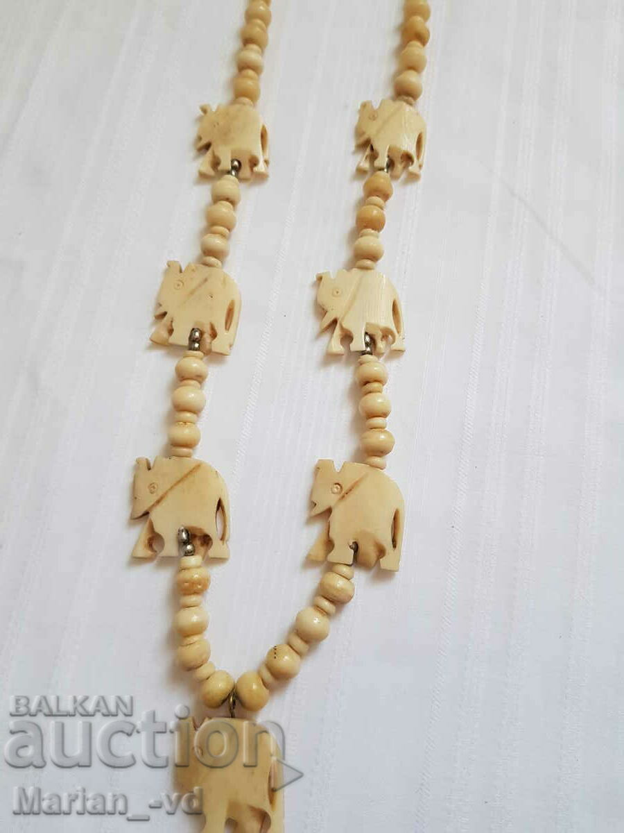 Necklace bone, elephant, pendant, figurine - 5