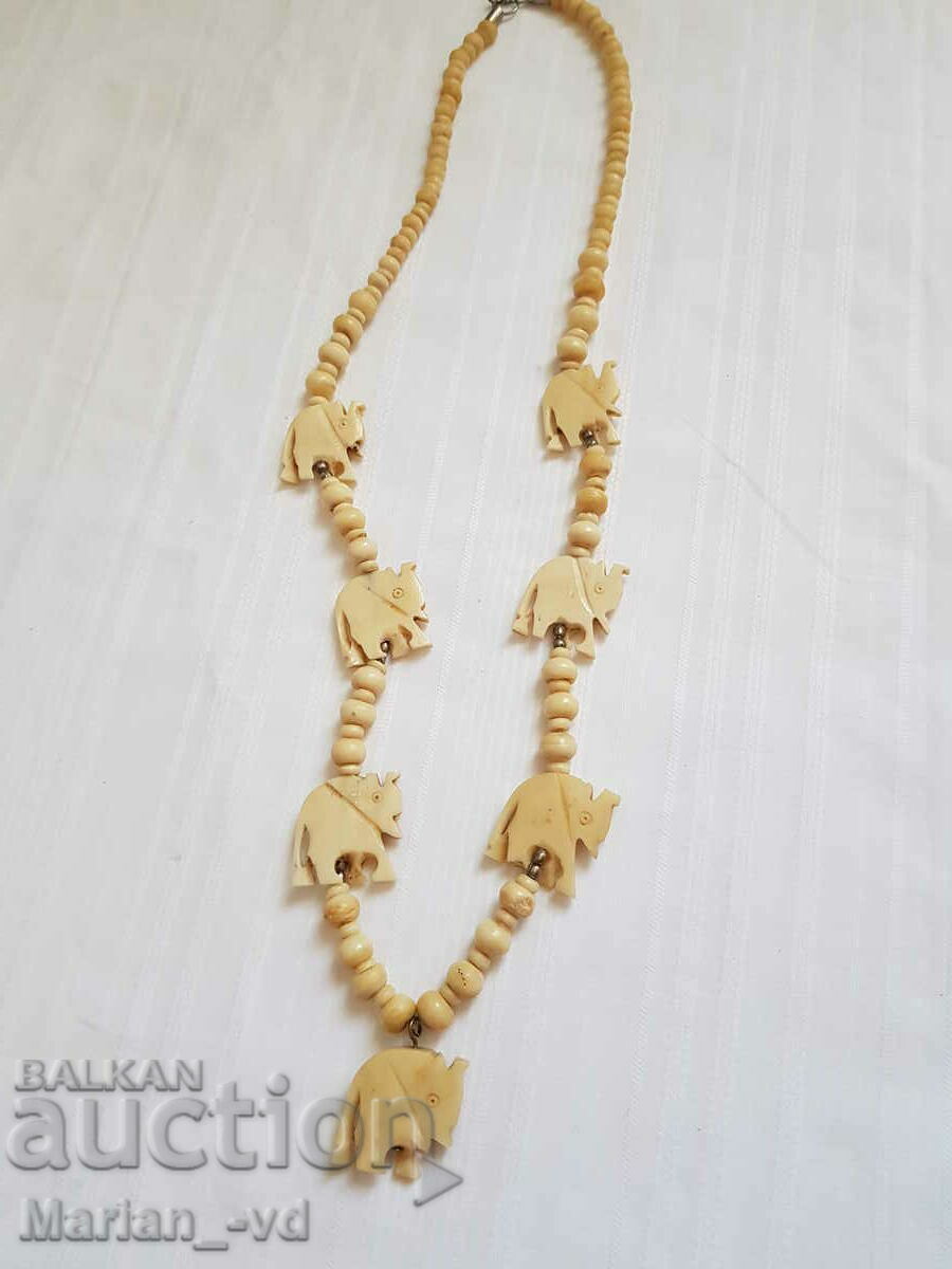 Necklace bone, elephant, pendant, figurine - 6