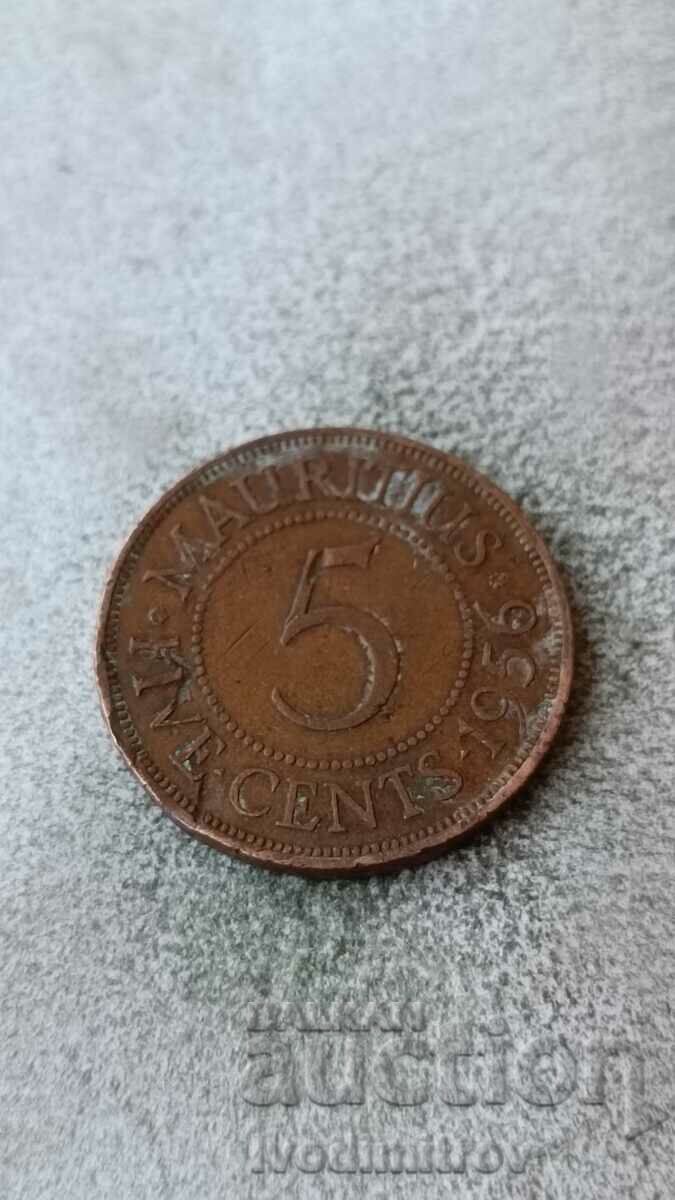 Mauritius 5 cenți 1956