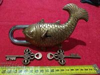 VINTAGE FISH type padlock