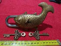 VINTAGE FISH type padlock