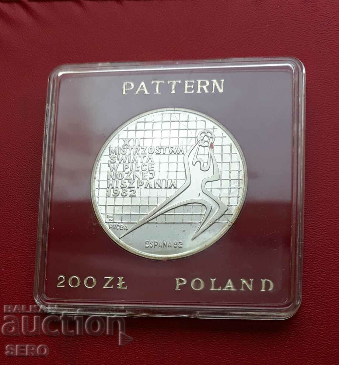 Poland-200 zlotys 1982-silver proof-very rare-circulation 6000 pieces