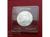 Poland-200 zlotys 1982-silver proof-very rare-circulation 6000 pieces