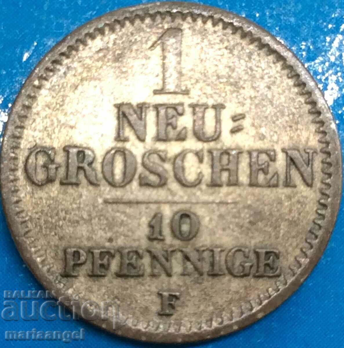 Saxony 1 new groschen 10 pfennig 1856 Germany ασημί