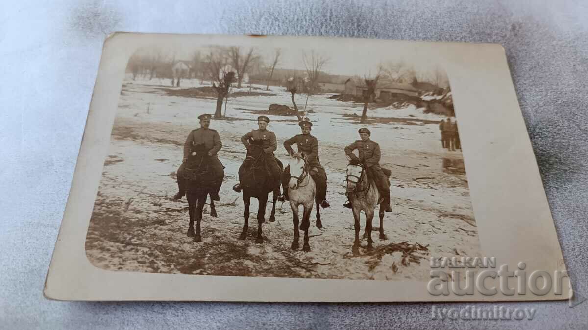 Photo Sushintsi Four officers on horseback in Wallachia 1917 Photo Sushintsi Four officers on horseback in Wallachia 1917