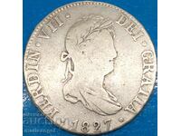 Spain 2 reales 1827 Ferdinand VII 27mm silver - rare