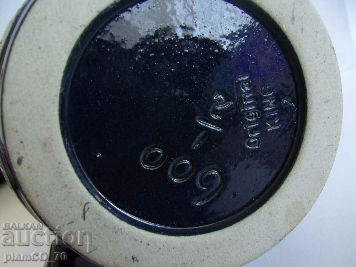 Delivery of No.*7664 old porcelain mug - with metal / tin lid