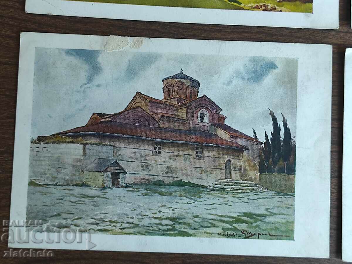 Lot of 4 Postcards with drawings by K. Sturkelov from the 40s - 5