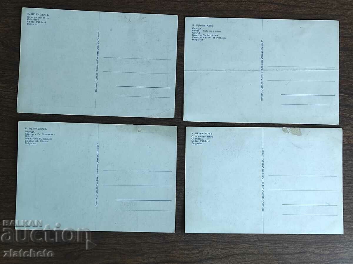 Lot of 4 Postcards with drawings by K. Sturkelov from the 40s - 6