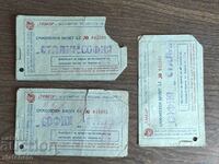 Lot de 3 bilete de avion Tabso - Sofia - Stalin (Varna)