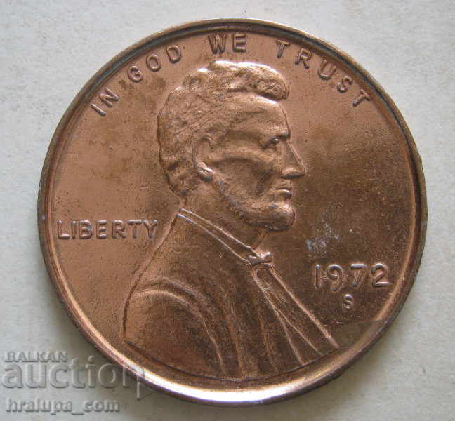Медал USA one cent бронз 1972 с цена 4.00 лв. | € 2.05 Медал USA one cent бронз 1972 с цена 4.00 лв. | € 2.05