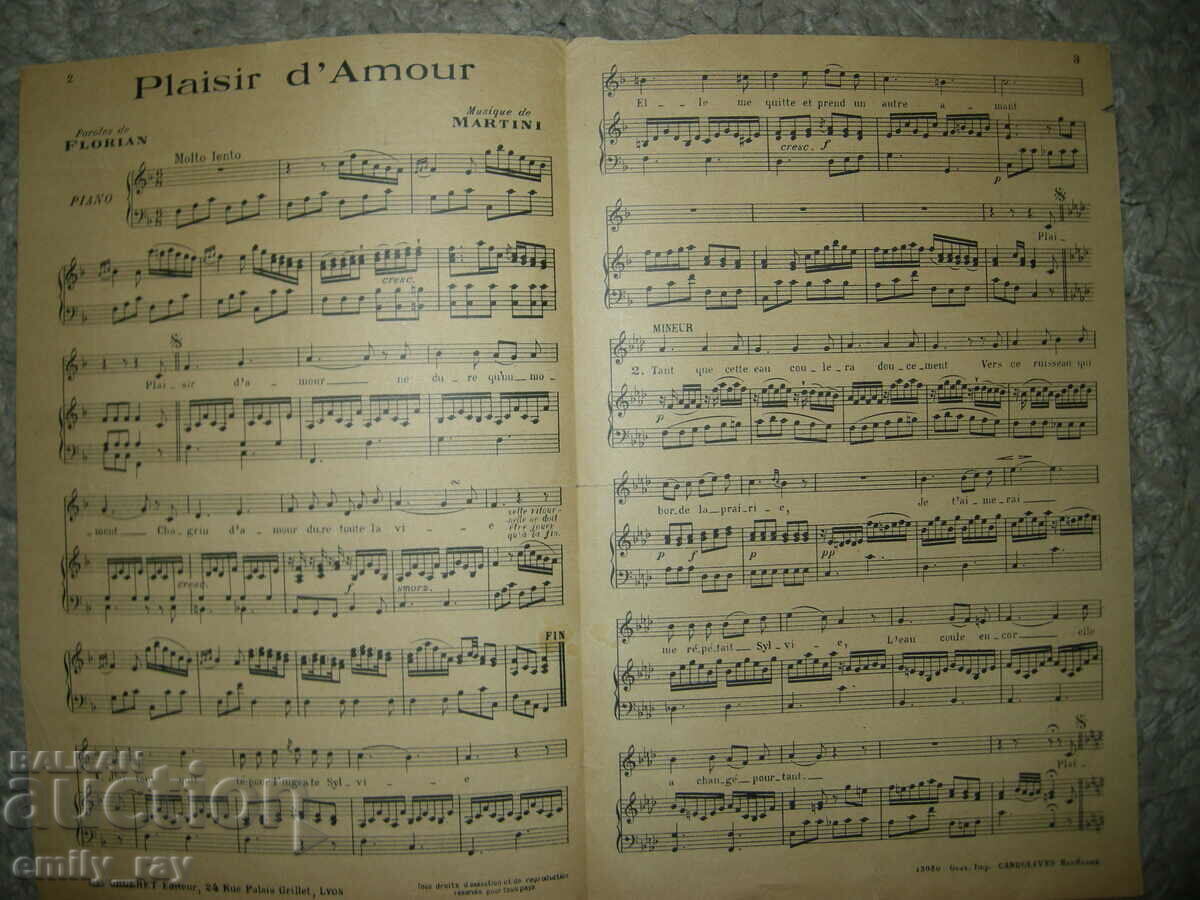 Notes - Plaisir d'Amour with price 8.00 BGN | € 4.09 Notes - Plaisir d'Amour with price 8.00 BGN | € 4.09