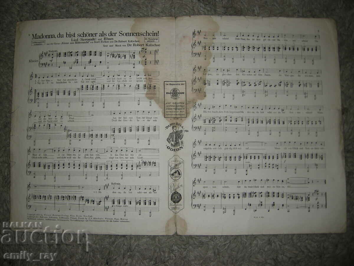 Notes - Madonna, du bist schöner als der Sonnenschein! with price 6.00 BGN | € 3.07