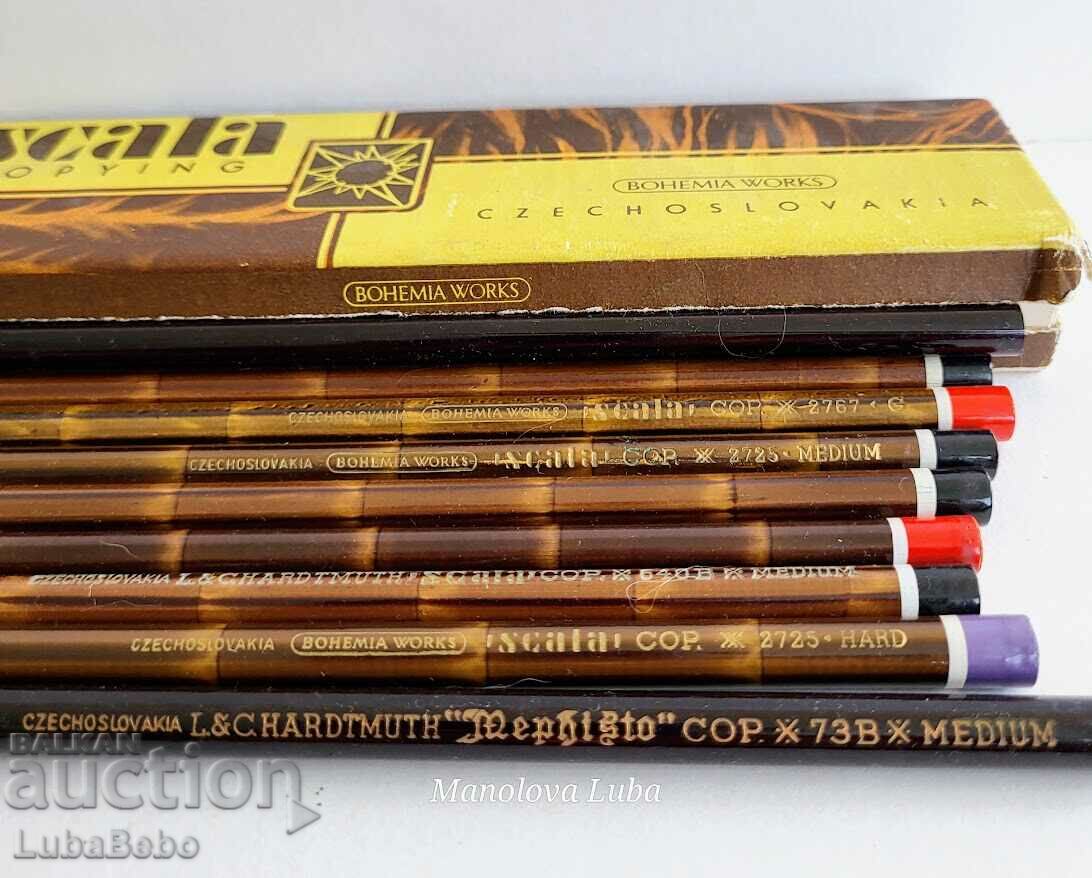 Retro colored pencils in original cardboard box. - 7 Retro colored pencils in original cardboard box. - 7