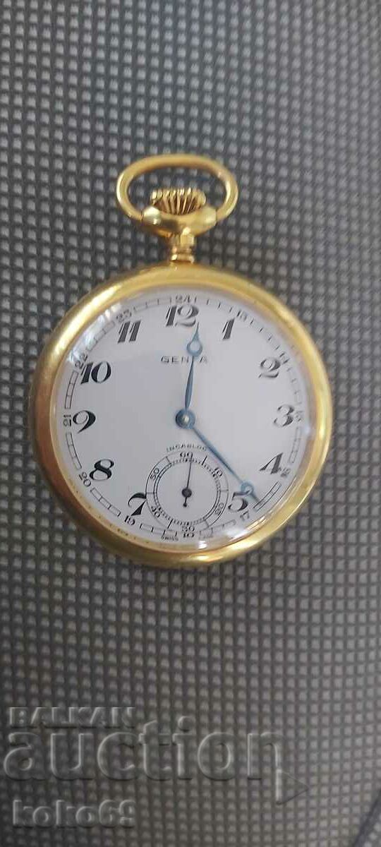 An old Genfa gilt pocket watch