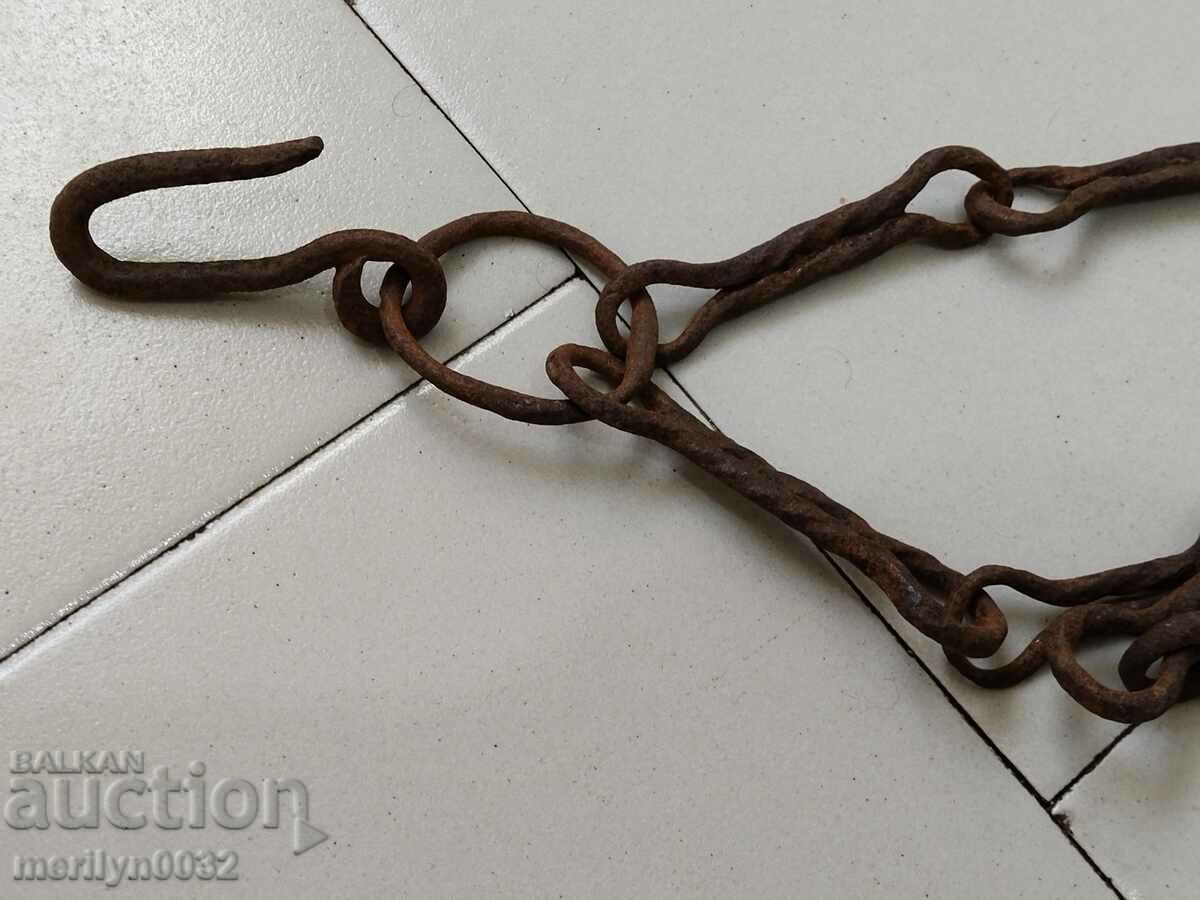 Auction Old Wrought Iron Hearth Chain Wrought Iron Hook Chain Auction Old Wrought Iron Hearth Chain Wrought Iron Hook Chain