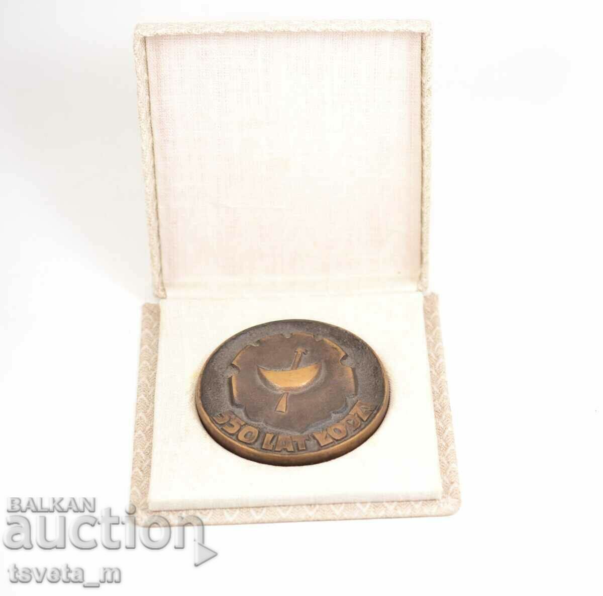 Plaque - Poland 550 Anniversary City of Lodz, bronze 260 g. - 5 Plaque - Poland 550 Anniversary City of Lodz, bronze 260 g. - 5