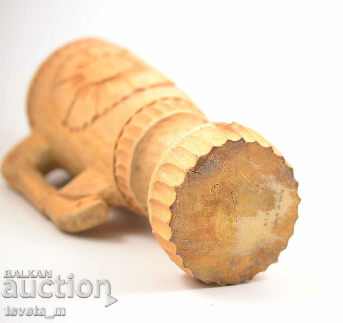 Delivery of Tall wooden mug, carved mug