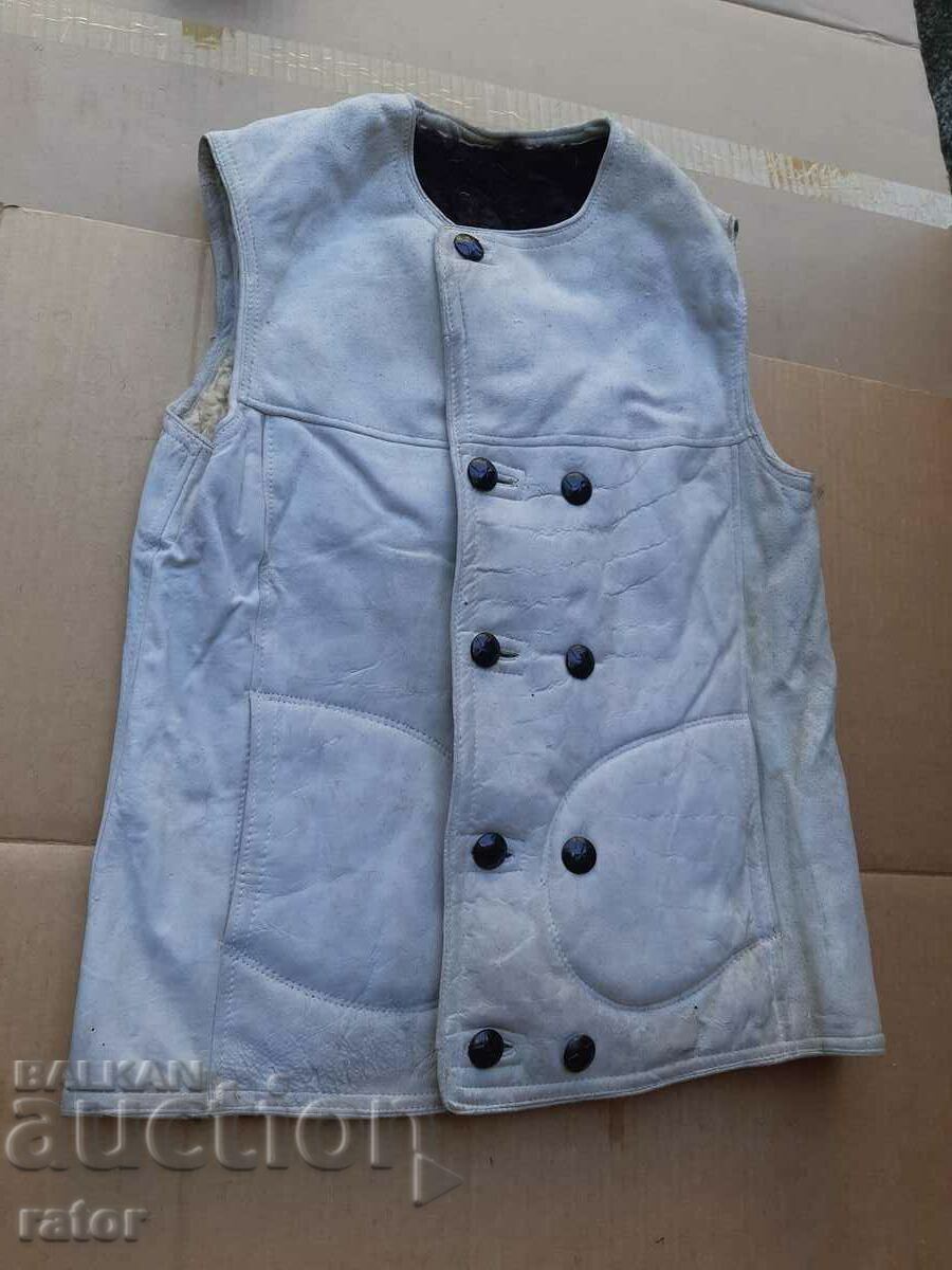 Military leather vest, waistcoat, uniform. Costumes