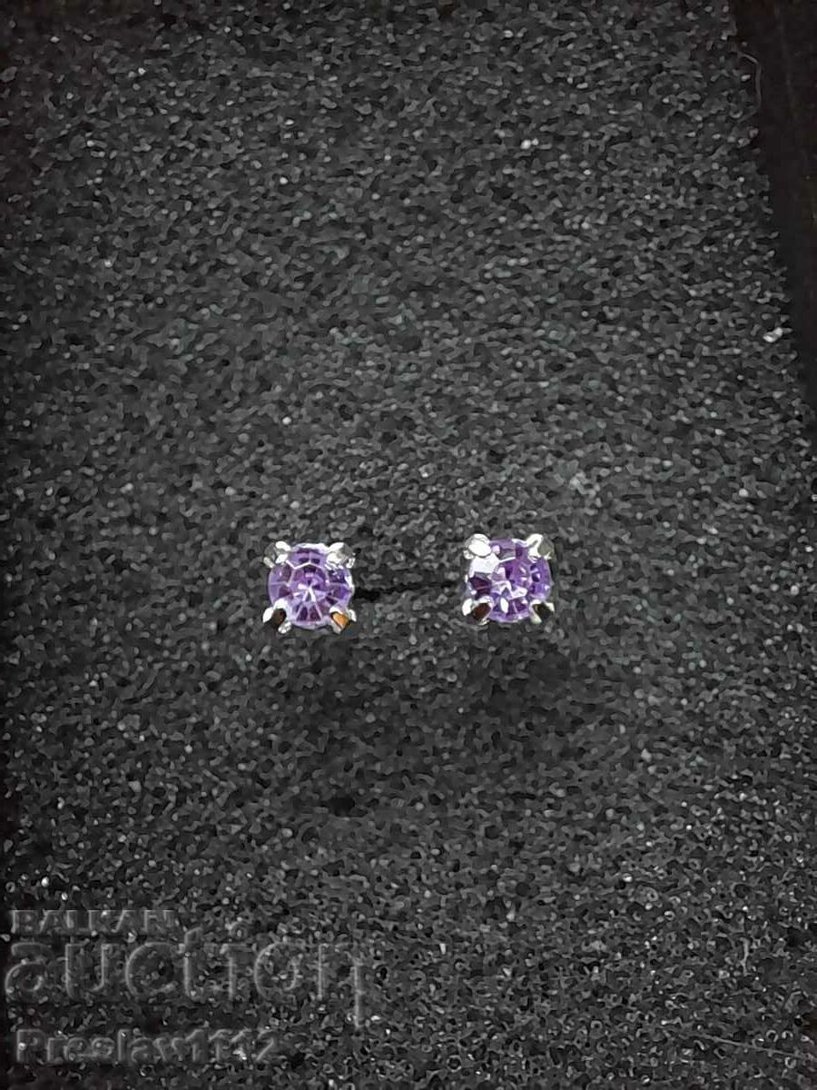 Earrings with Amethyst 3mm