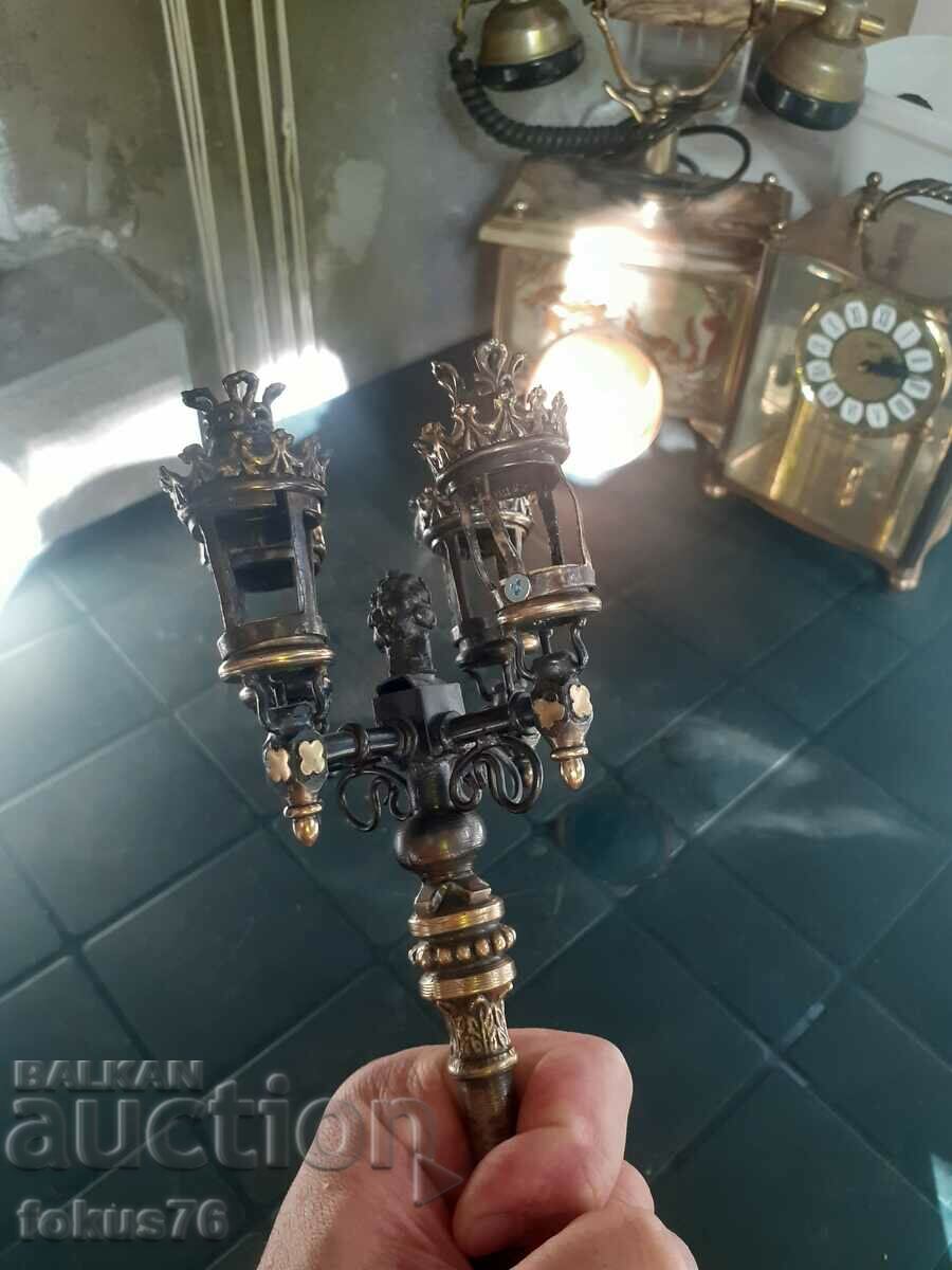 Interesting antique metal lamp - 5