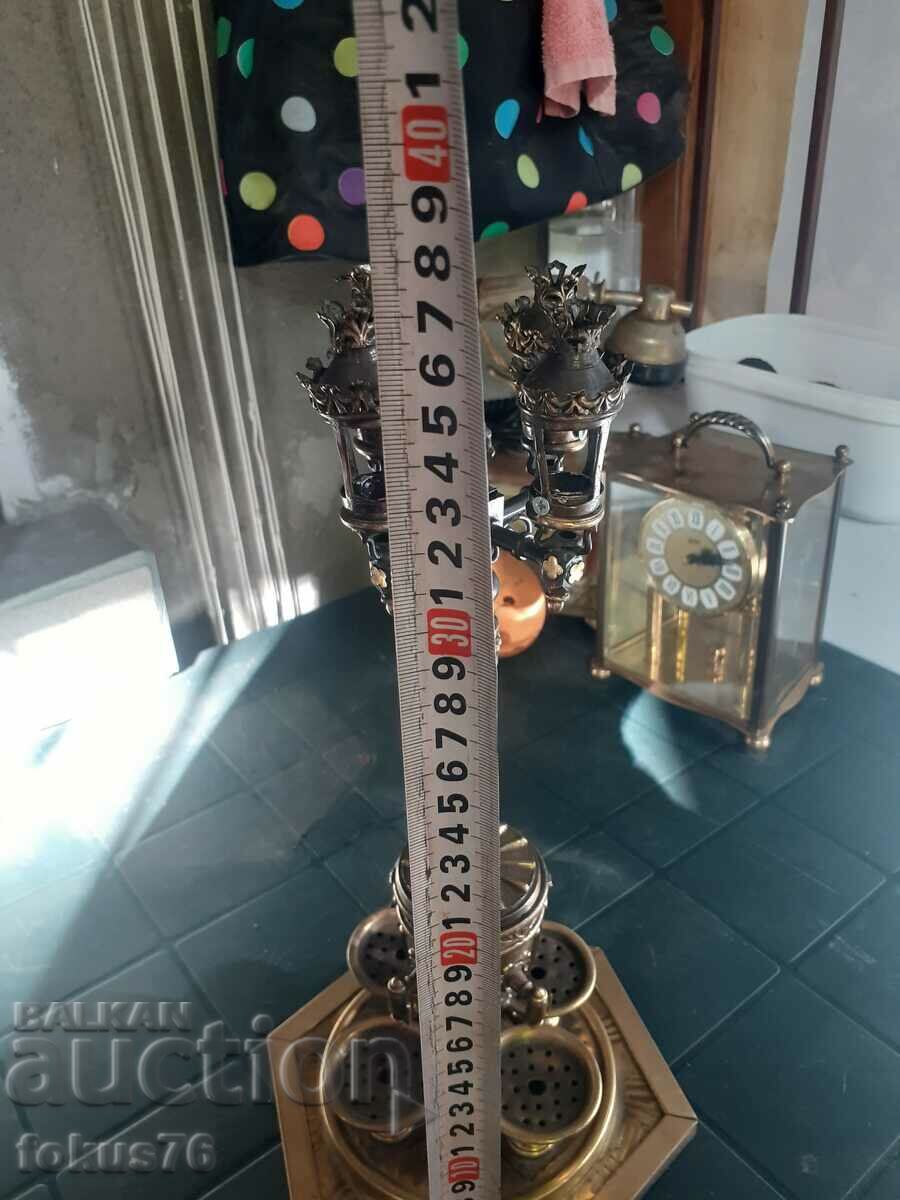 Interesting antique metal lamp - 7