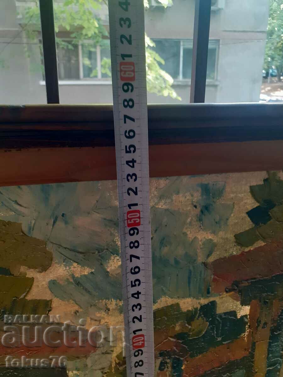 Old oil painting on canvas with frame - Dimitar Pačov frame - 5 Old oil painting on canvas with frame - Dimitar Pačov frame - 5