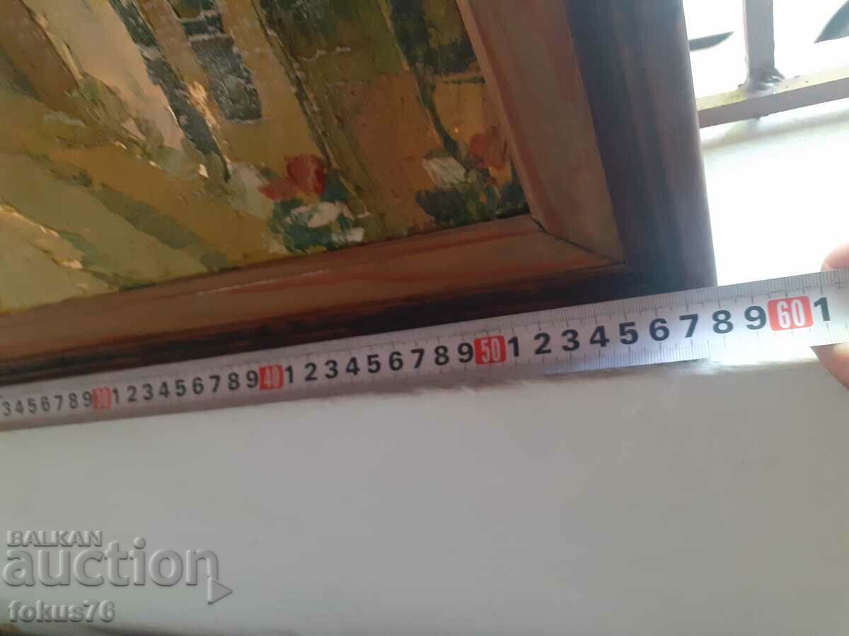 Old oil painting on canvas with frame - Dimitar Pačov frame - 6 Old oil painting on canvas with frame - Dimitar Pačov frame - 6