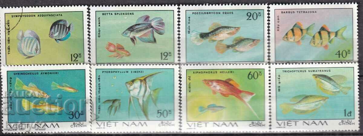 Vietnam - Fauna, fishes - machine stamped