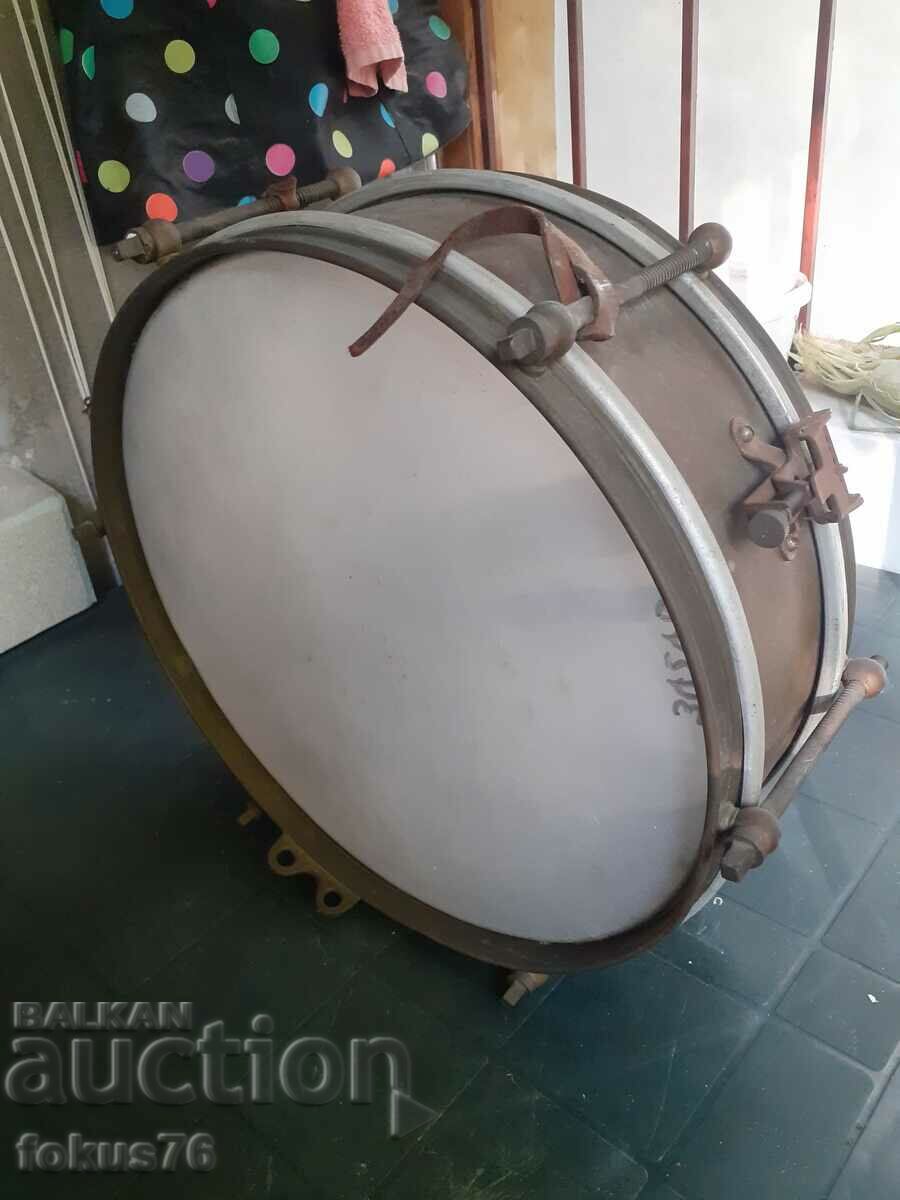 Find - Old military infantry drum - brass, leather, 19th century