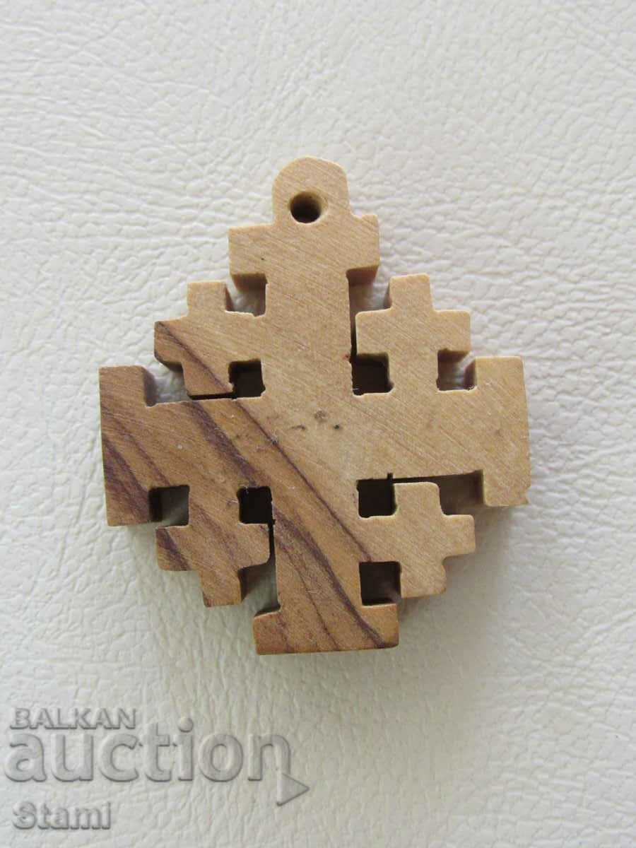 A wooden cross made of olive from Jerusalem, consecrated at the Holy Sepulcher-2