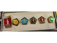 Badges from the 1980 Olympic Games.