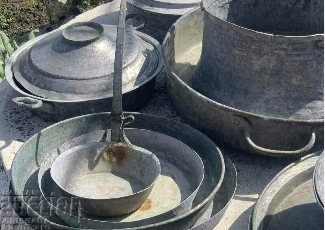 Copper dishes, furniture from a Bulgarian revival house - 19th century. - 5 Copper dishes, furniture from a Bulgarian revival house - 19th century. - 5