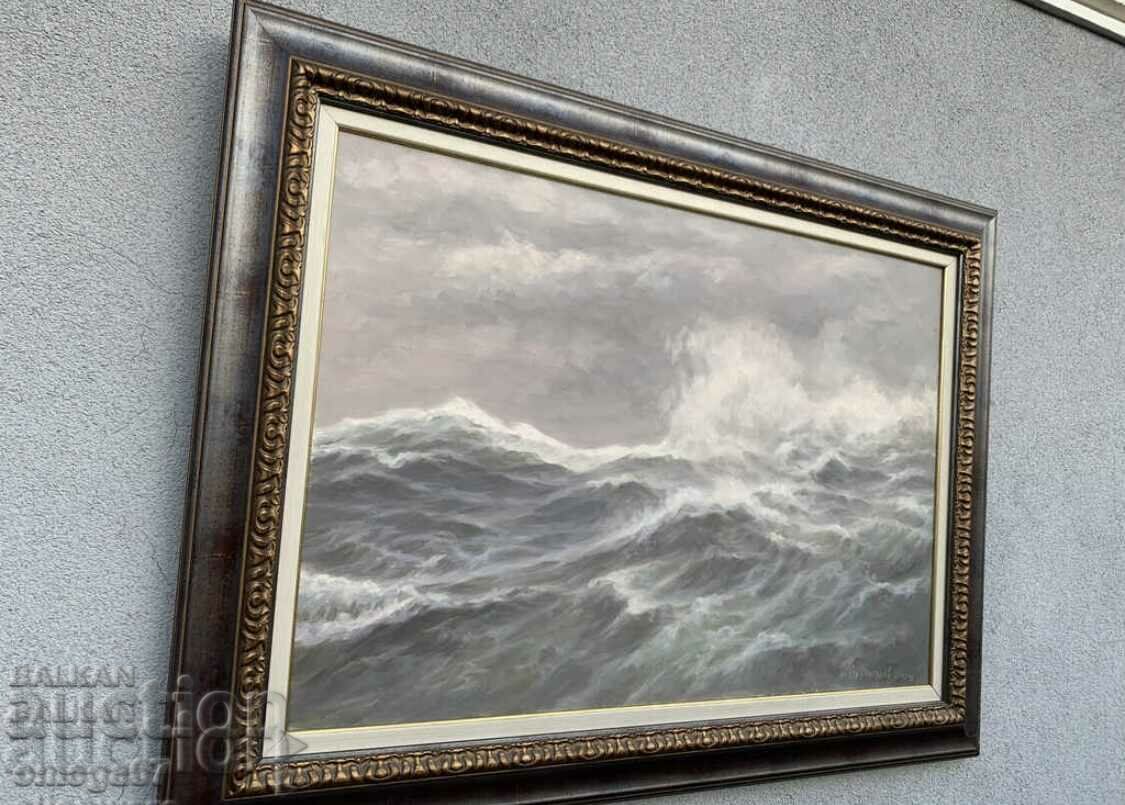 Delivery of Large painting by Anatoly Panagonov "Stormy Sea Kaliakra"