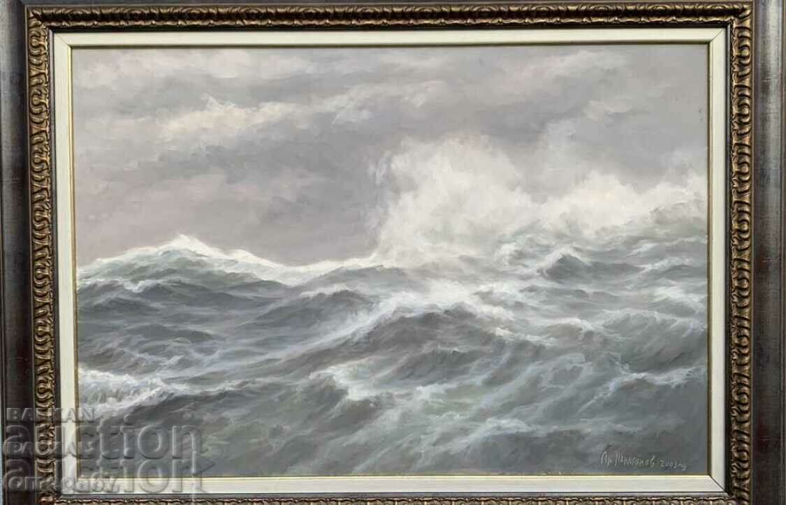Large painting by Anatoly Panagonov "Stormy Sea Kaliakra" - 5