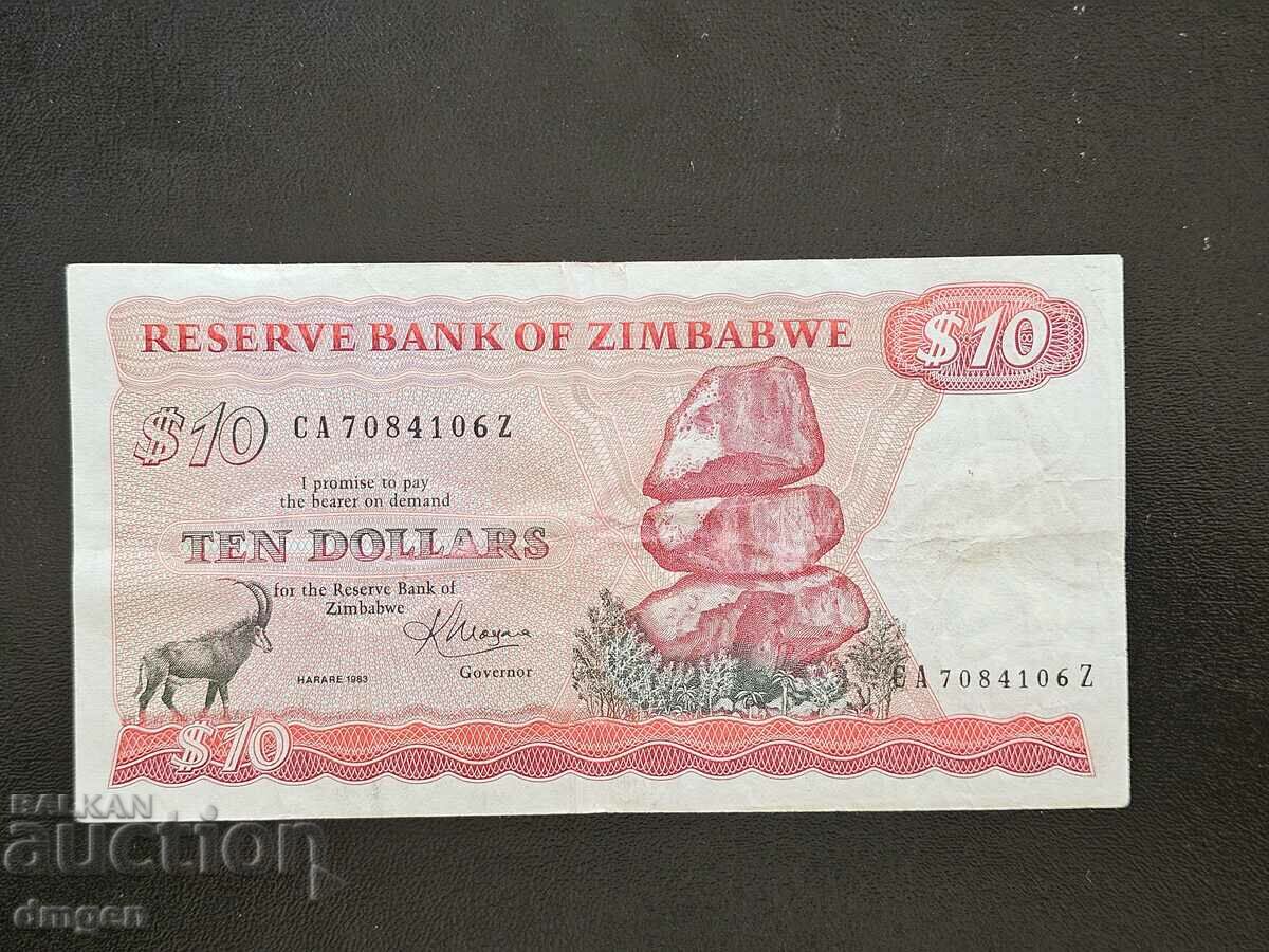 10 dolari zimbabwe 1983