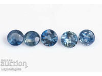 5 pcs blue sapphire 0.79ct heated round cut #2