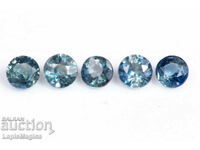 5 Pieces Blue Sapphire 0.82ct Heated Round Cut #4