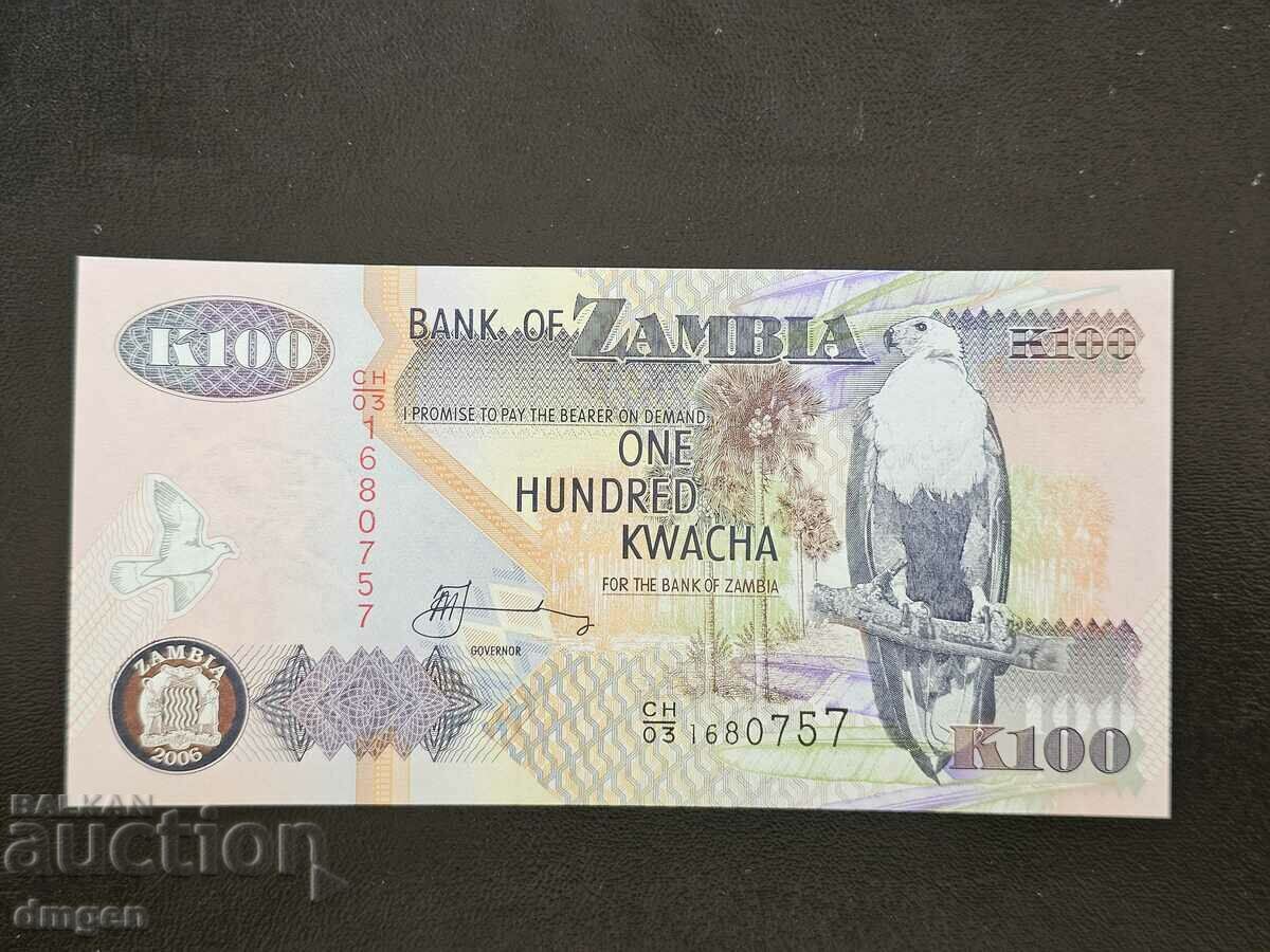 100 квача Замбия 2006 UNC