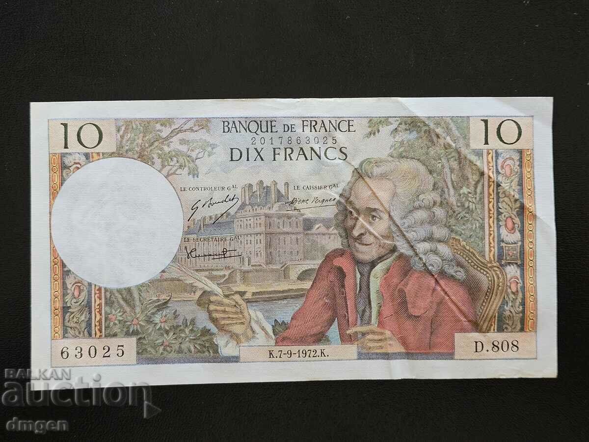 10 franci Franța 1972