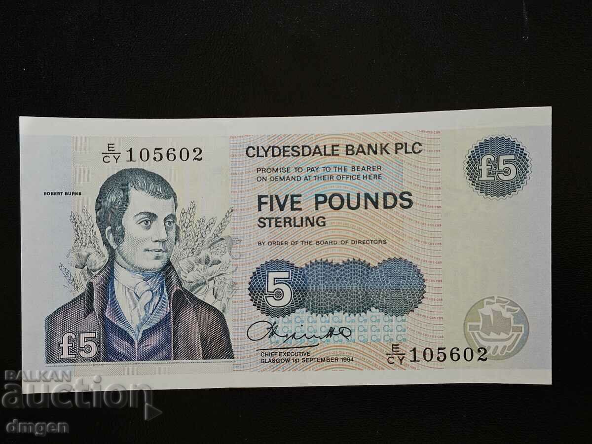 5 £ Σκωτία 1994 Burns UNC