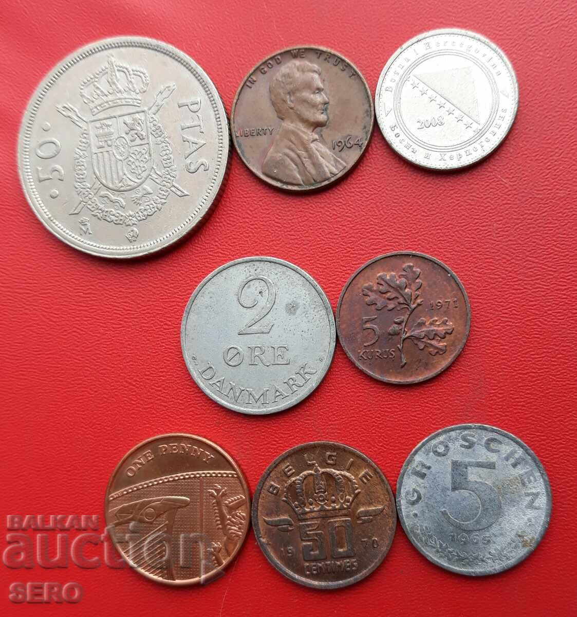 Mixed lot of 8 coins