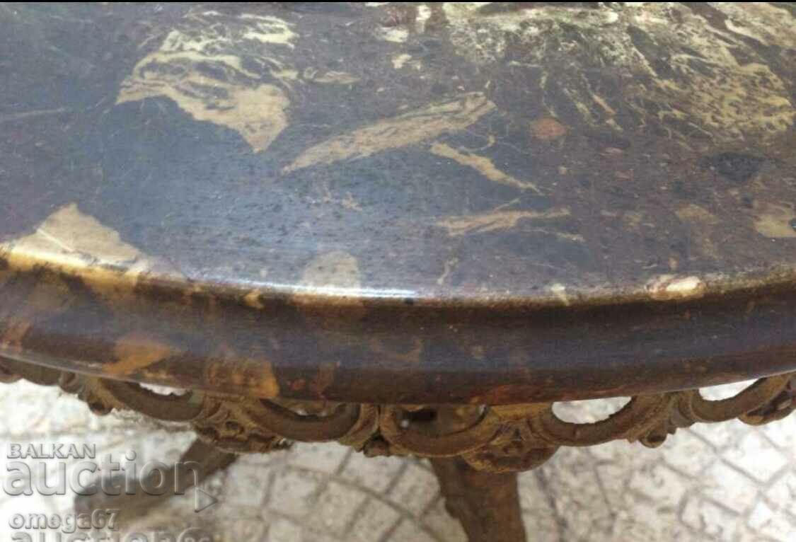 A unique vintage Empire table with a fossil marble top! with price 1220.00 BGN | € 623.78 A unique vintage Empire table with a fossil marble top! with price 1220.00 BGN | € 623.78