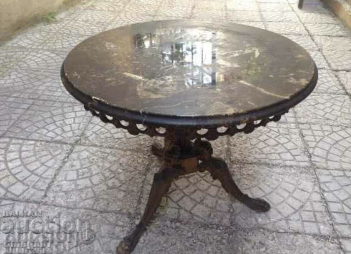 A unique vintage Empire table with a fossil marble top! - 7 A unique vintage Empire table with a fossil marble top! - 7