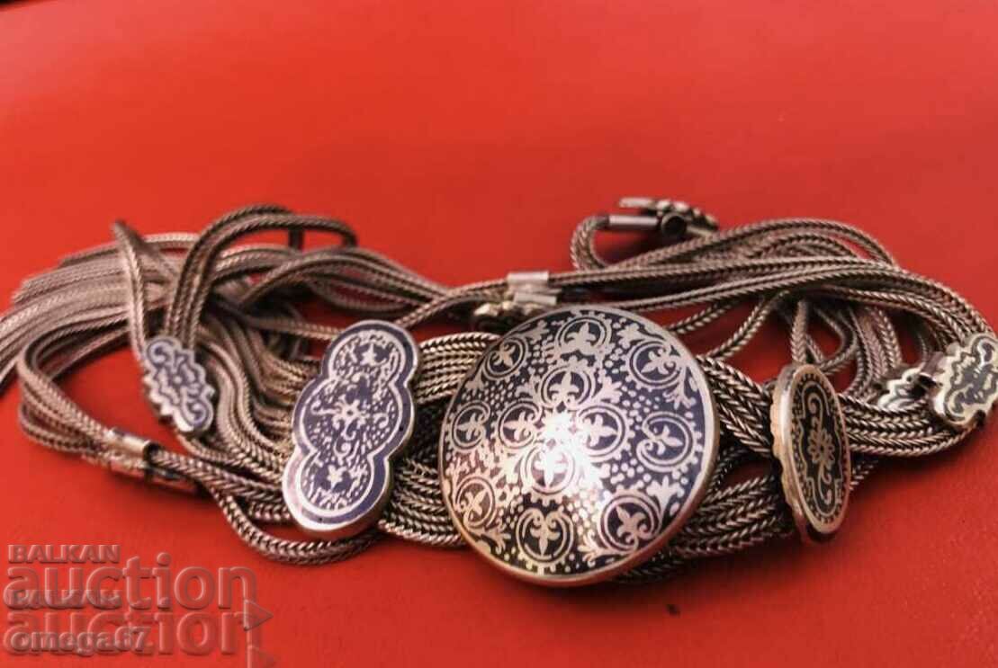 A unique Caucasian silver necklace with niello!