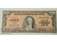 Cuba 100 pesos 1959 year UNC