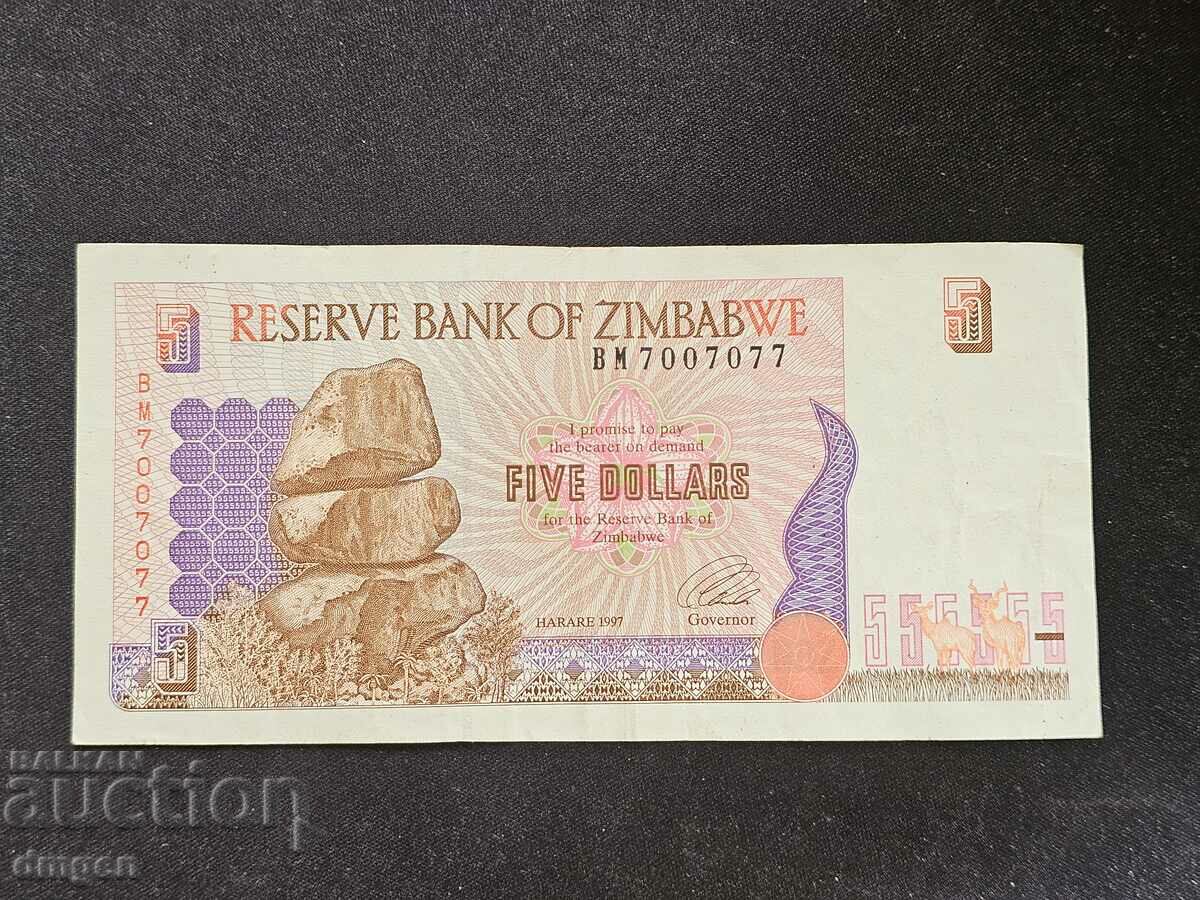 5 dollars Zimbabwe 1997