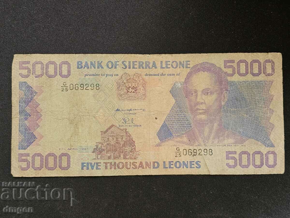 5000 de leoni Sierra Leone 1997