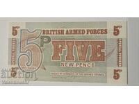 England 5 Pence - For the Army 6 Series UNC